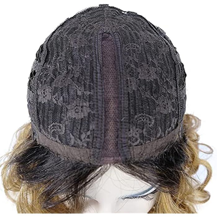 DILLARDS Aimole Women's Wavy Wigs Middel Part Lace Wig Heat Resistant Black Golden Synthetic Hair (Tt6-2724) - Image 1